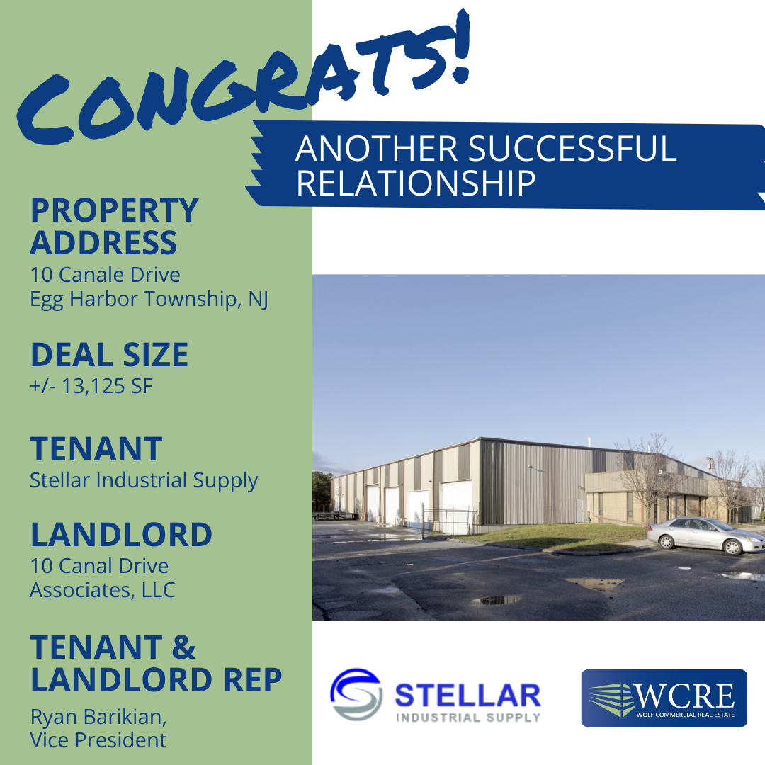 WCRE Completes +/ 13,125 SF Warehouse Lease in Egg Harbor Township